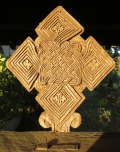 Cross in the meditation garden at Sky Farm